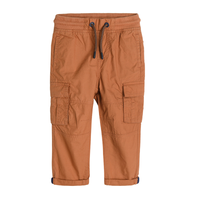 Kalhoty s bočními kapsami- hnědé - 98 BROWN