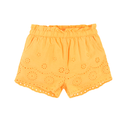 Kraťasy s krajkovým vzorem- oranžové - 62 YELLOW