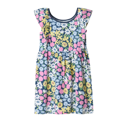 Květinové šaty s krátkým rukávem- více barev - 92 MIX