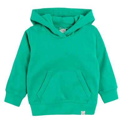 Mikina přes hlavu s kapucí- zelená - 92 GREEN
