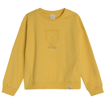 Mikina přes hlavu s výšivkou- žlutá - 92 YELLOW