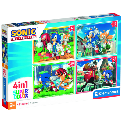 Puzzle 4v1 Sonic (12+16+20+24 dílků)