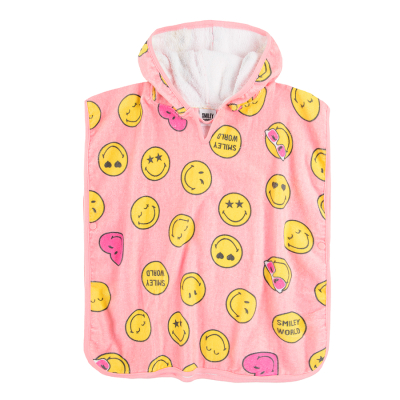 Ručník pončo Smiley World- růžový - ONE SIZE MIX