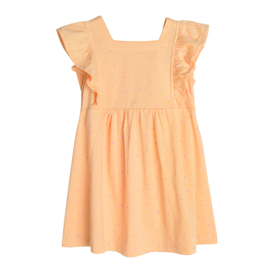 Šaty se zbozeným krátkým rukávem- oranžové - 62 YELLOW