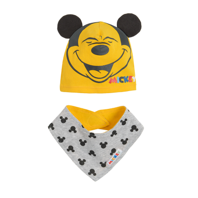 Set čepice a šátku Mickey Mouse- žlutý - 40_42 MIX