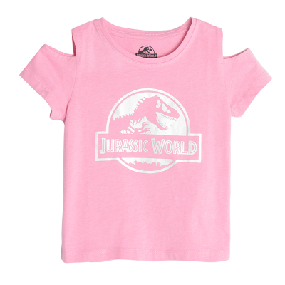 Tričko s krátkým rukávem Jurský park- růžové - 98 PINK