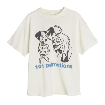 Tričko s krátkým rukávem a potiskem 101 dalmatinů- bílé - 134 WHITE