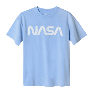 Tričko s krátkým rukávem a potiskem NASA- modré - 134 BLUE
