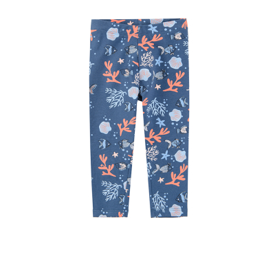 Vzorované 3/4 legíny- modré - 92 NAVY BLUE
