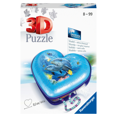 Puzzle 3D Srdce podmořský svět 54 dílků