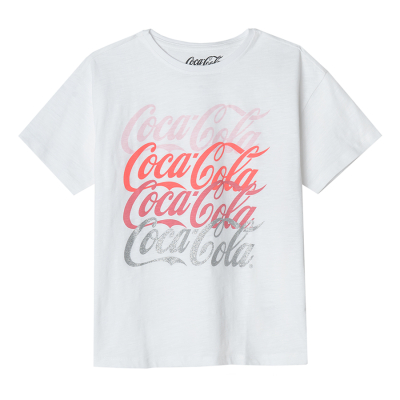 Tričko s krátkým rukávem a potiskem Coca Cola- bílé - 134 WHITE