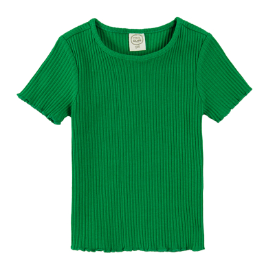 Žebrované tričko s krátkým rukávem- zelené - 92 GREEN