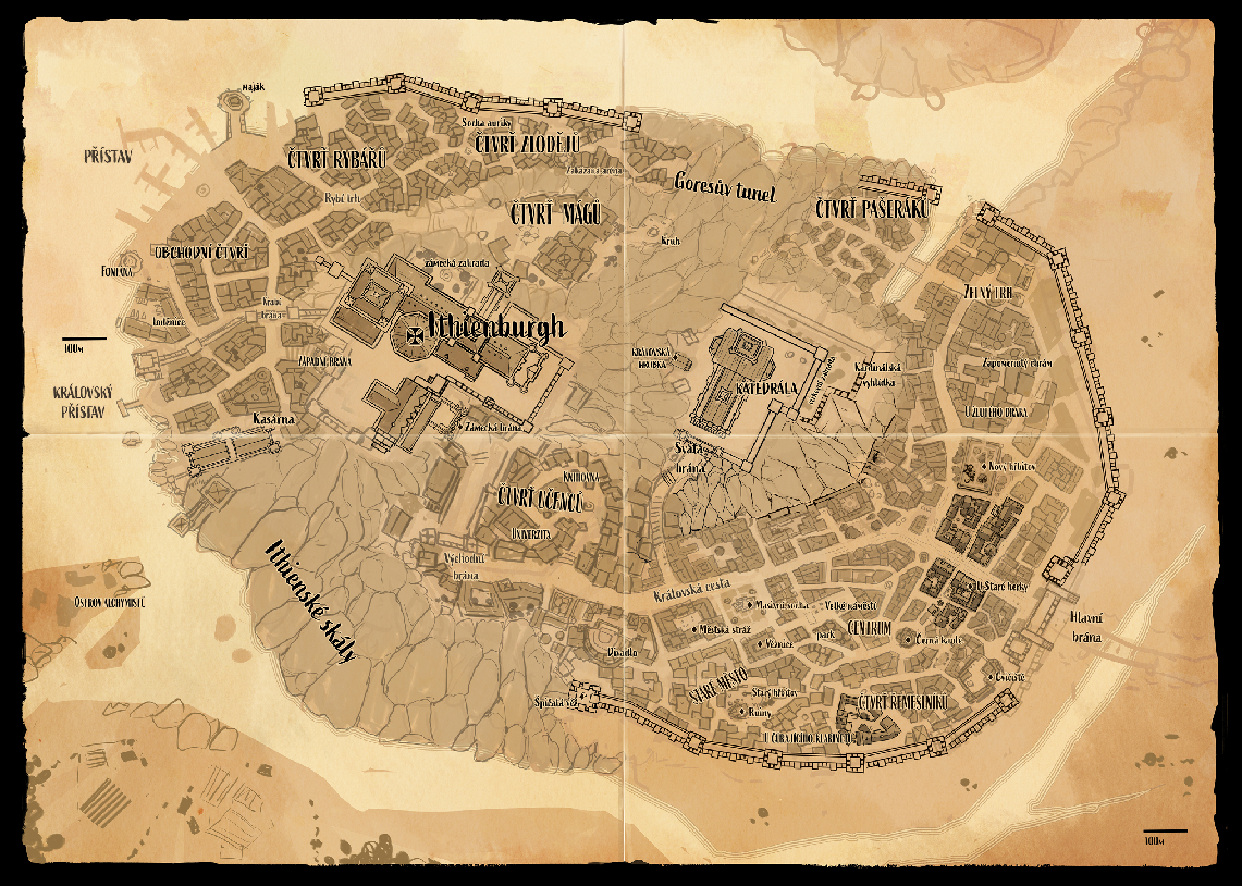 Black Tower Dračí Hlídka: Mapa královského města – Ithien (A2)