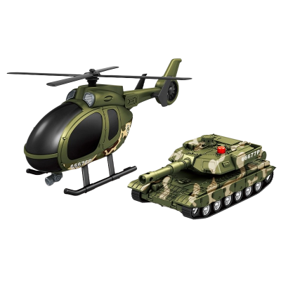 CITY SERVICE CAR - 1:14 Vojenský set helikoptéra + tank