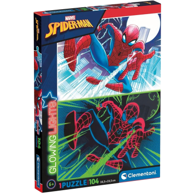 Clementoni - Svítící puzzle Marvel: Spiderman 104 dílků