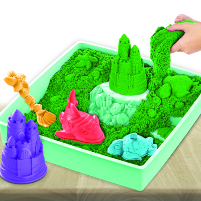 Kinetic sand krabice tekutého písku s podložkou zelená
