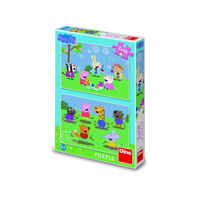 Puzzle 2x48 dílků Prasátko Peppa a kamarádi