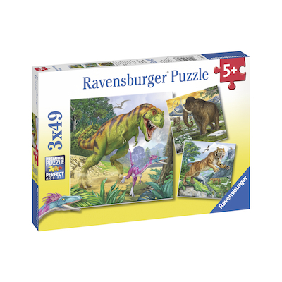 Puzzle Dinosauři a čas 3x49 dílků