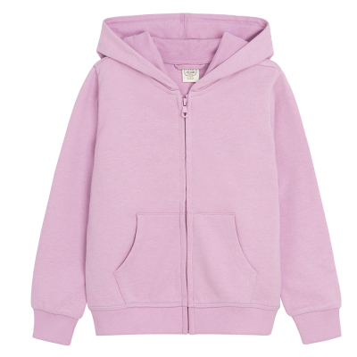 Basic rozepínací mikina s kapucí- fialová - 98 LILAC