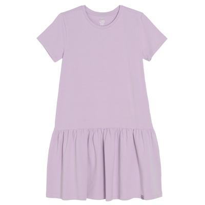 Basic šaty s krátkým rukávem- fialové - 134 LIGHT VIOLET