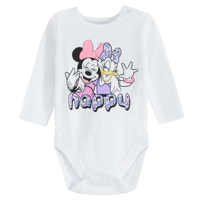 Body s dlouhým rukávem Minnie- krémové - 62 CREAMY