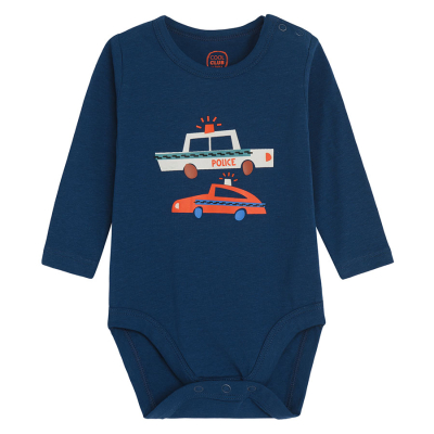 Body s dlouhým rukávem a potiskem- tmavě modré - 62 NAVY BLUE