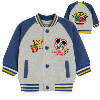 Bomber mikina Mickey Mouse- šedá - 62 GREY MELANGE