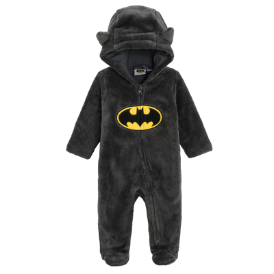 Chlupatý overal s kapucí Batman- tmavě šedý - 56 GRAPHITE