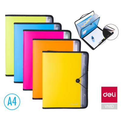 Desky na spisy A4 7 přihrádek+ blok Deli E38965