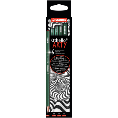 Grafitová tužka - STABILO Othello - ARTY - 6 ks sada - Měkké tuhy 2x 4B