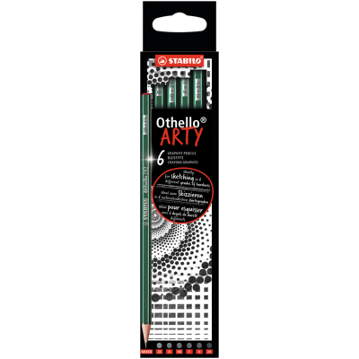 Grafitová tužka - STABILO Othello - ARTY - 6 ks sada - Mix stupňů tvrdosti 1x 2B