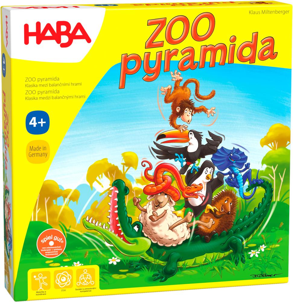 Haba ZOO pyramida CZ/SK - Společenská hra pro děti na rozvoj motoriky