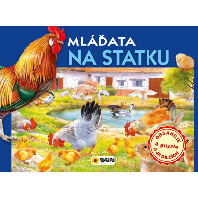 Mláďata na statku - 4x puzzle s 48 dílky