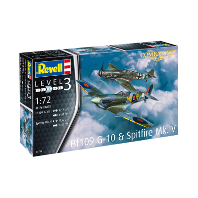 Plastic Modelkit letadla 03710 - Bf109G-10 & Spitfire Mk.V (