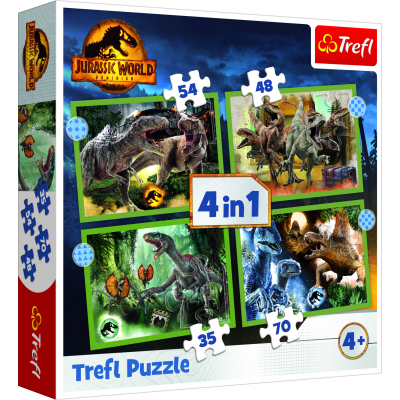 Puzzle 4v1 Hrozní dinosauři