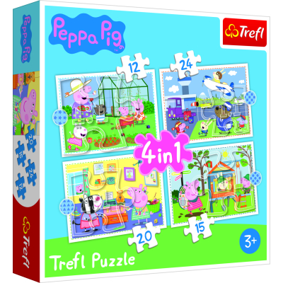 Puzzle Prasátko Peppa 4v1