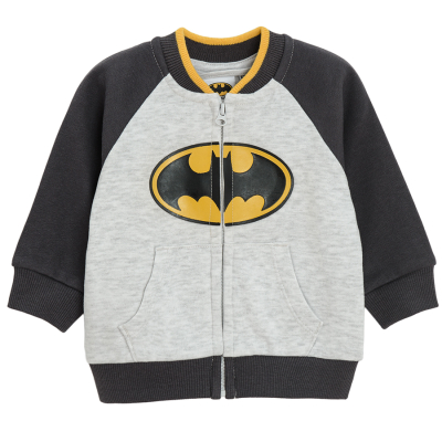 Rozepínací mikina Batman- šedá - 62 GREY MELANGE