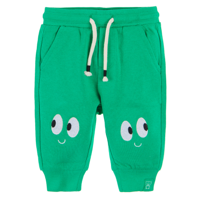 Sportovní kalhoty s aplikací- zelené - 62 GREEN
