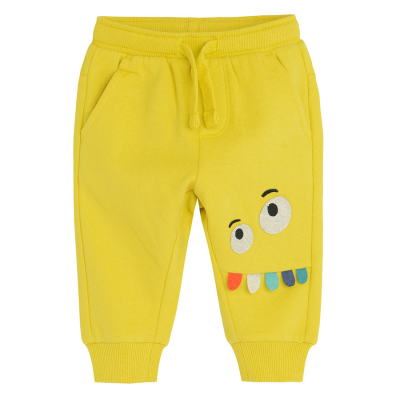 Sportovní kalhoty s aplikací- žluté - 62 YELLOW