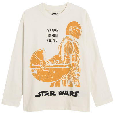Tričko s dlouhým rukávem Star Wars- krémové - 146 WHITE
