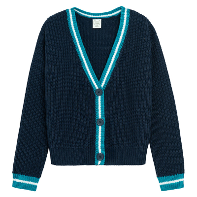 Zapínací svetr- tmavě modrý - 134 NAVY BLUE