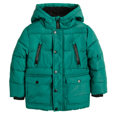 Zimní bunda s kapucí- zelená - 92 GREEN