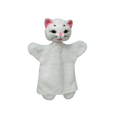 Kočička bílá 26 cm maňásek