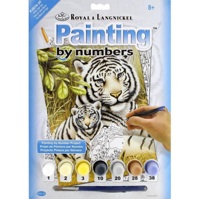 Malování 22x30cm Bílí tygři