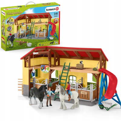 Schleich 42485 Stáj pro koně s příslušenstvím