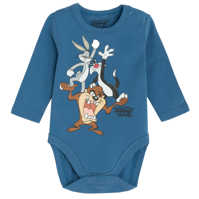 Body s dlouhým rukávem Looney Tunes- modré - 62 BLUE