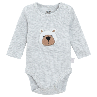 Body s dlouhým rukávem- šedé - 62 GREY MELANGE