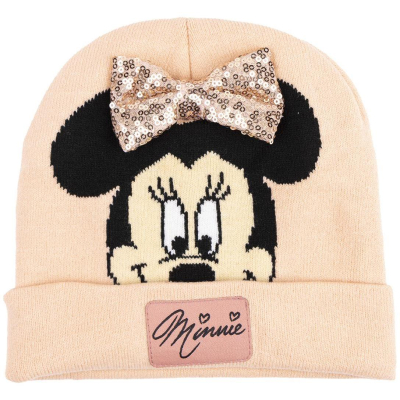 Cerdá - Zimní dětská čepice Minnie Mouse s mašlí
