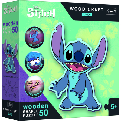 Dřevěné puzzle junior Lilo & Stitch 50 dílků