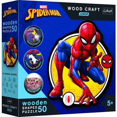 Dřevěné puzzle junior Spiderman 50 dílků